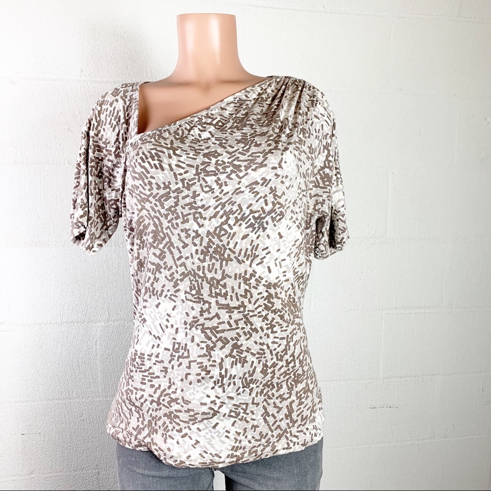 ST.JOHN shirt asymmetrical neckline size large